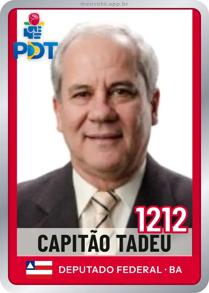 Carta de Capitão Tadeu, número 1212, PDT