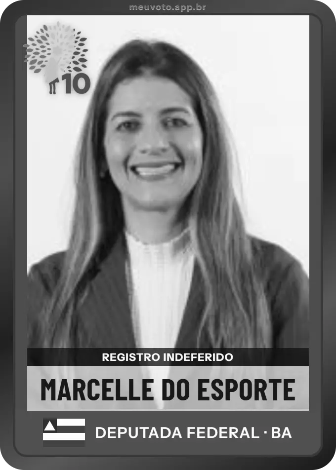 Carta de Marcelle do Esporte, Republicanos. Teve o registro indeferido pelo TSE e não vai à urna.