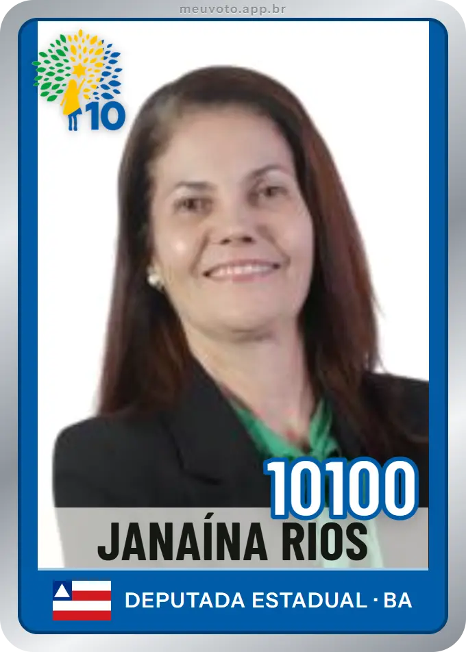 Carta de Janaína Rios, número 10100, Republicanos