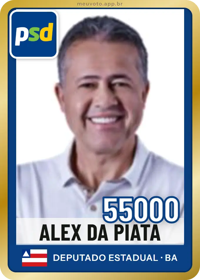 Carta de Alex da Piatã, número 55000, PSD