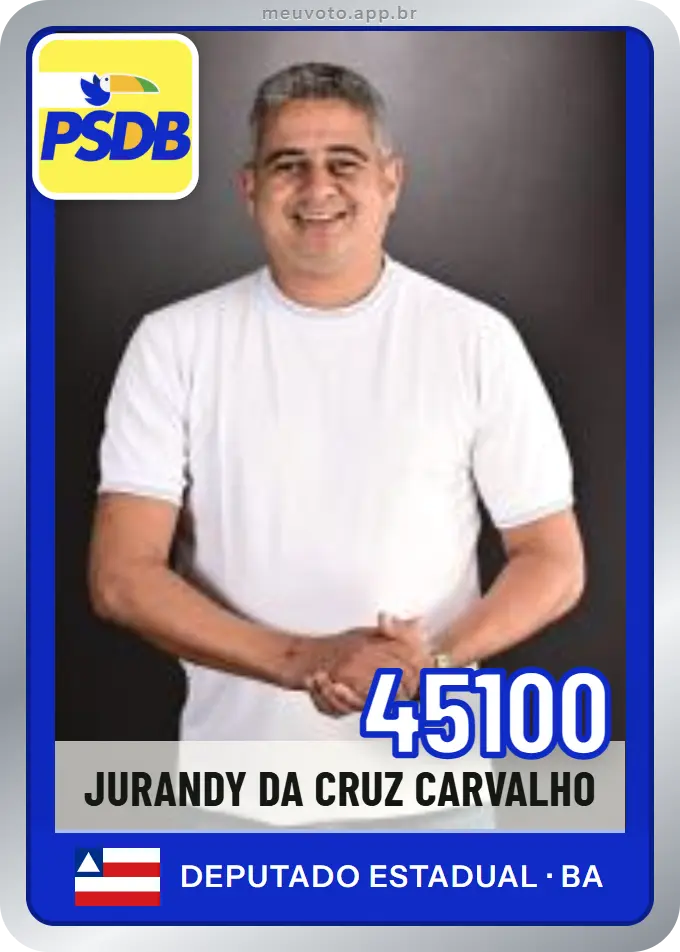 Carta de Jurandy da Cruz Carvalho, número 45100, PSDB