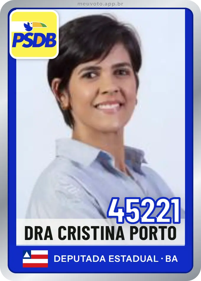 Carta de Dra Cristina Porto, número 45221, PSDB
