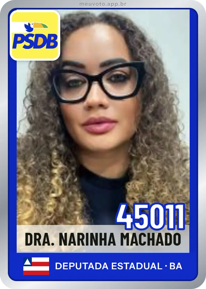 Carta de Dra. Narinha Machado, número 45011, PSDB
