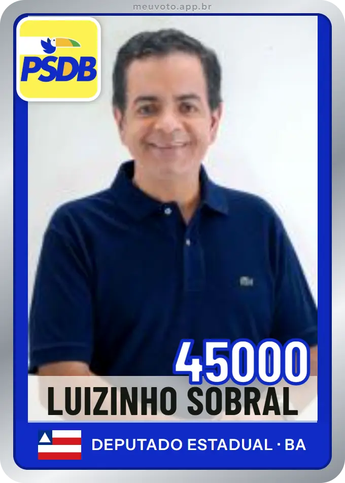 Carta de Luizinho Sobral, número 45000, PSDB