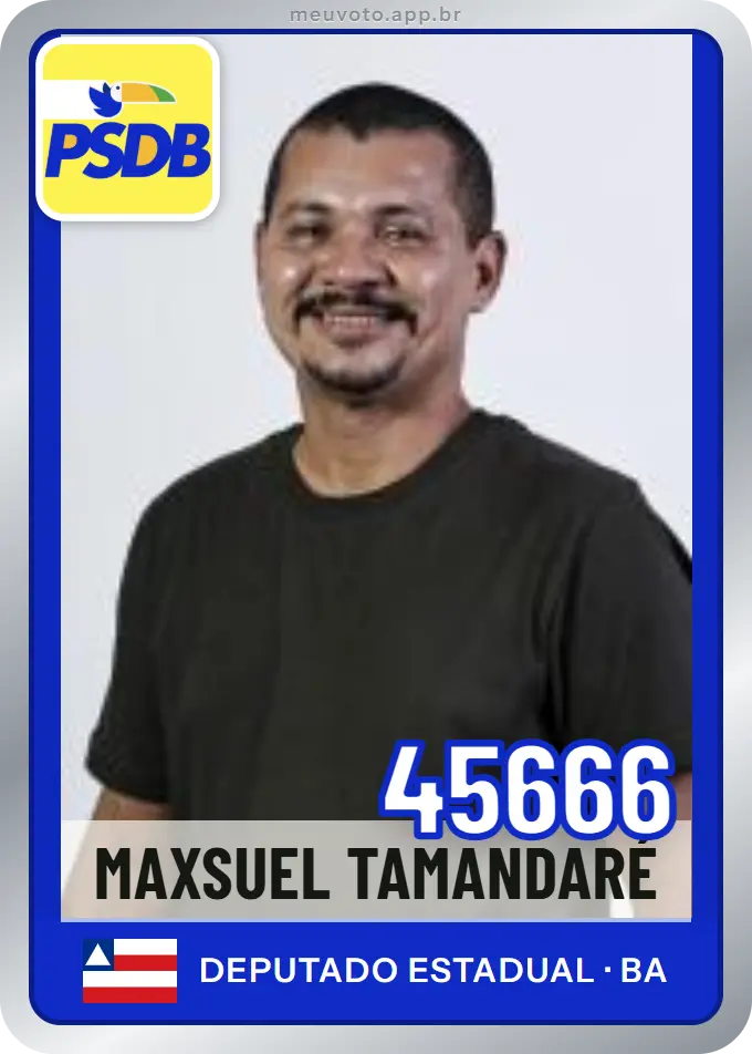 Carta de Maxsuel Tamandaré, número 45666, PSDB