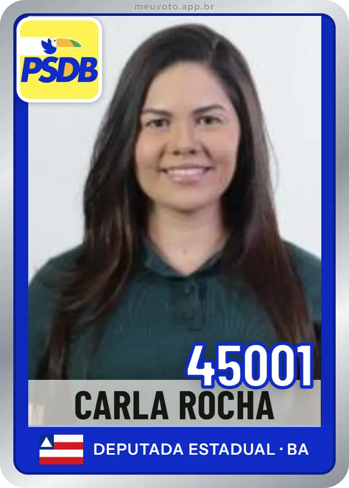 Carta de Carla Rocha, número 45001, PSDB