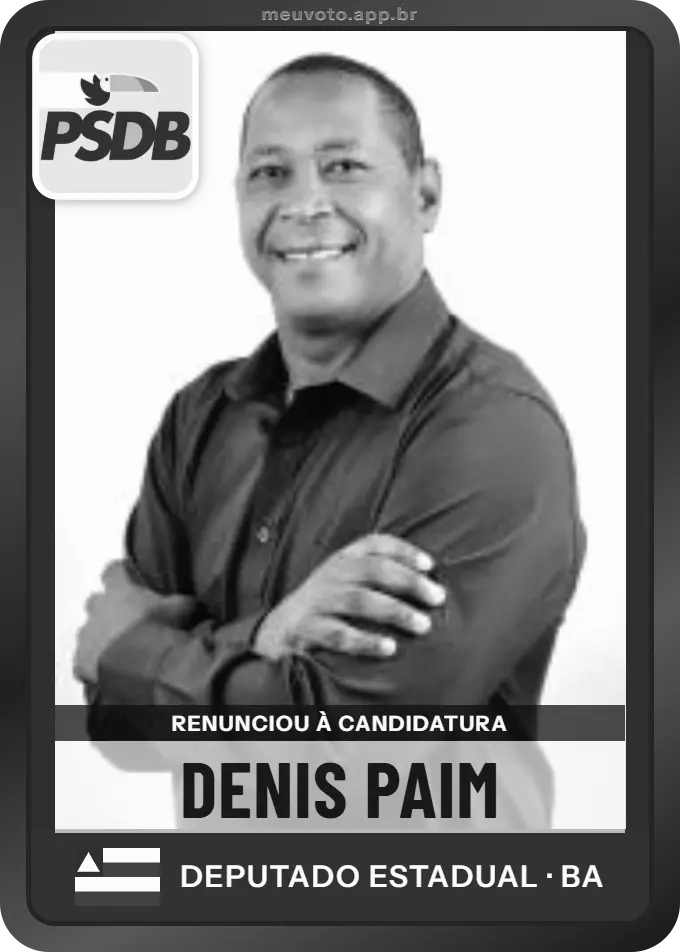 Carta de Denis Paim, PSDB. Renunciou à candidatura e não vai à urna.