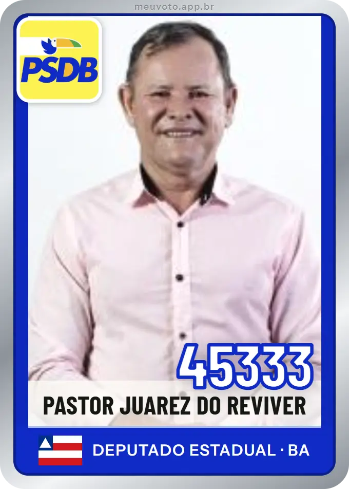 Carta de Pastor Juarez do Reviver, número 45333, PSDB