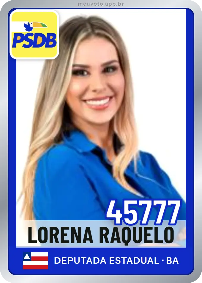 Carta de Lorena Raquelo, número 45777, PSDB