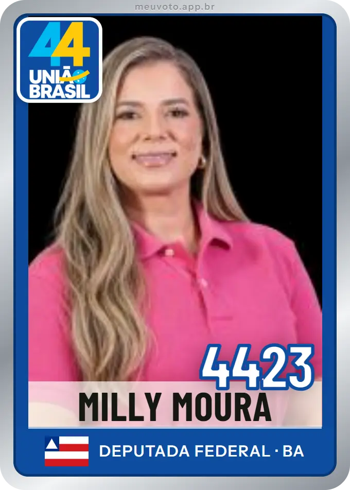 Carta de Milly Moura, número 4423, União