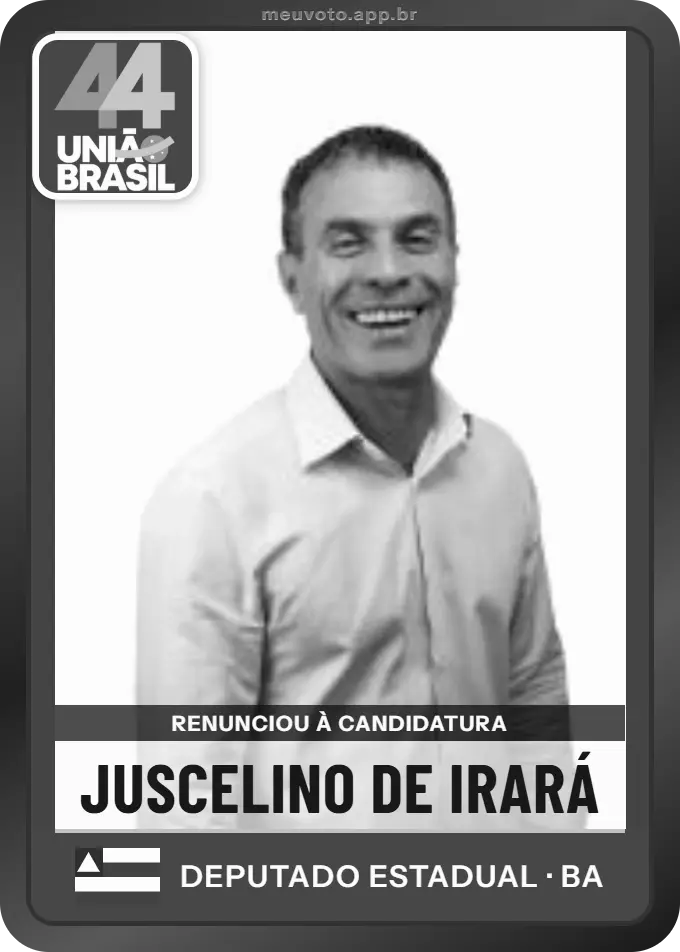 Carta de Juscelino de Irará, União. Renunciou à candidatura e não vai à urna.