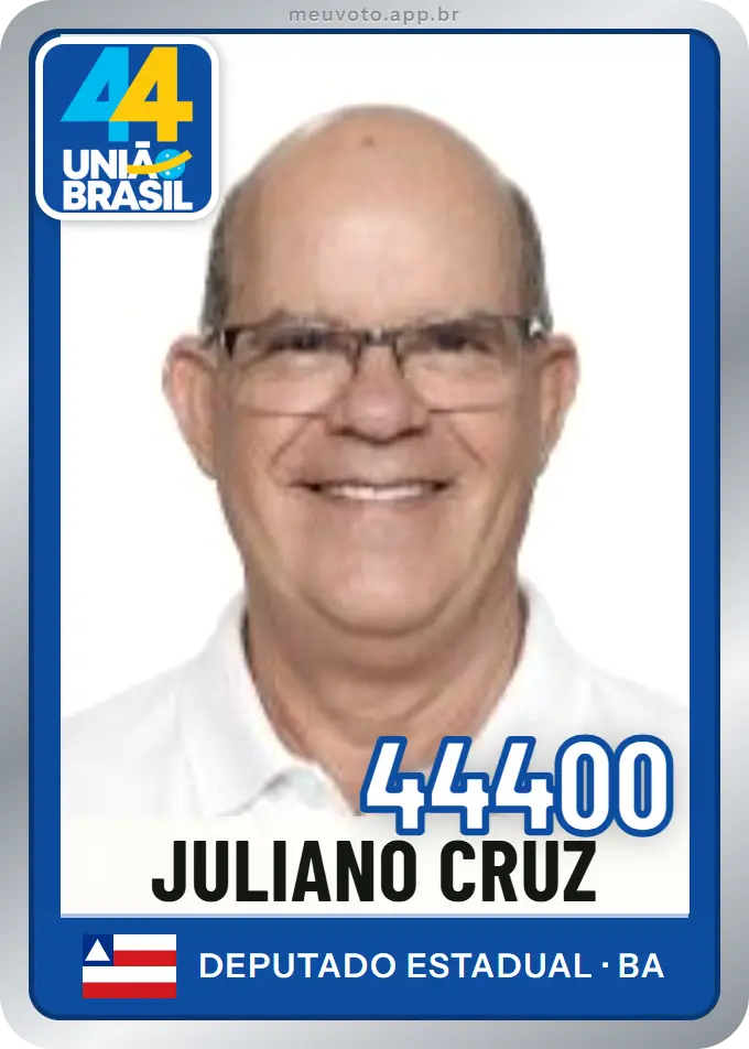 Carta de Juliano Cruz, número 44400, União