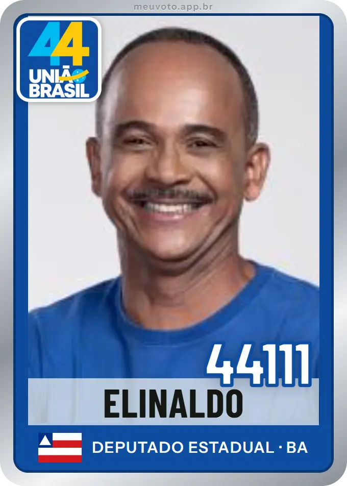 Carta de Elinaldo, número 44111, União