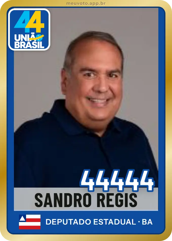 Carta de Sandro Regis, número 44444, União