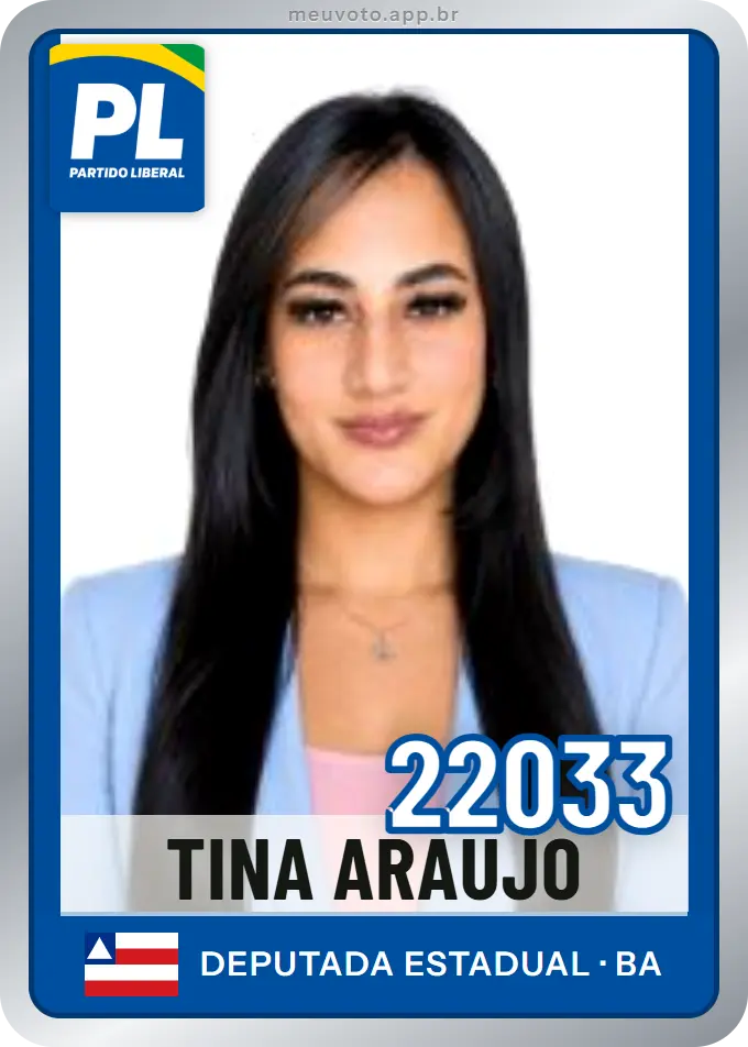 Carta de Tina Araújo, número 22033, PL