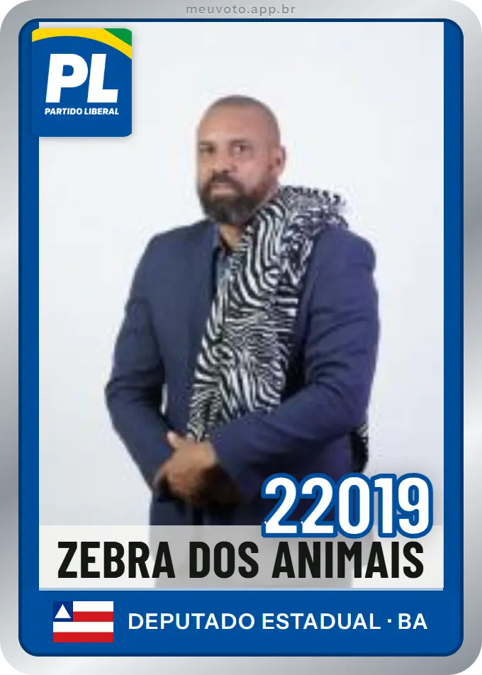 Carta de Zebra dos Animais, número 22019, PL