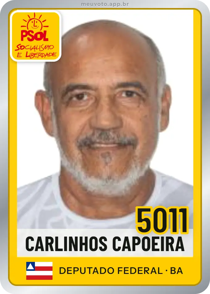 Carta de Carlinhos Capoeira, número 5011, PSOL