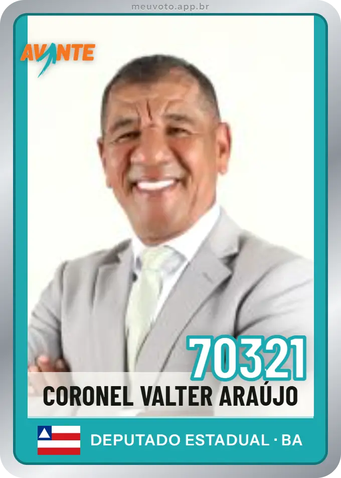 Carta de Coronel Valter Araújo, número 70321, Avante