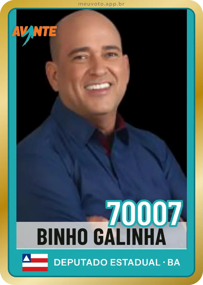 Carta de Binho Galinha, número 70007, Avante
