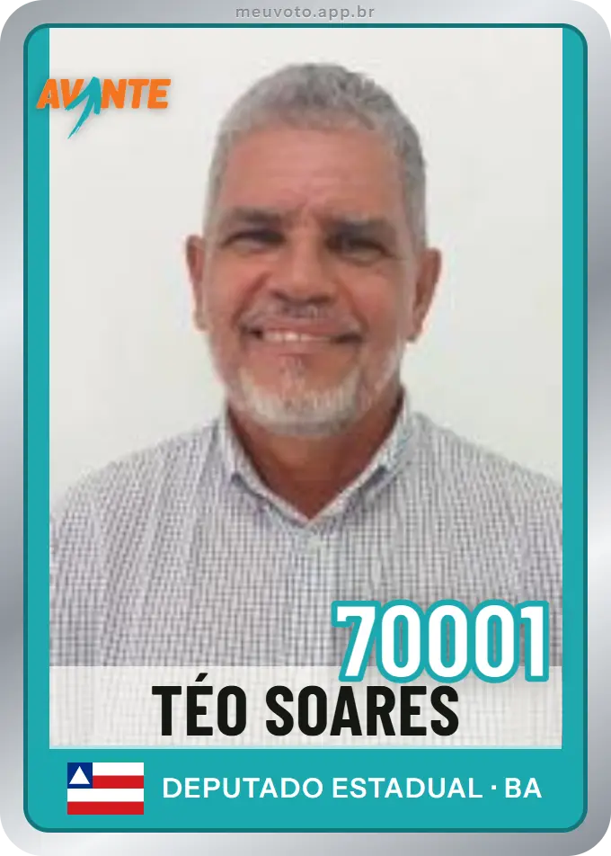 Carta de Téo Soares, número 70001, Avante