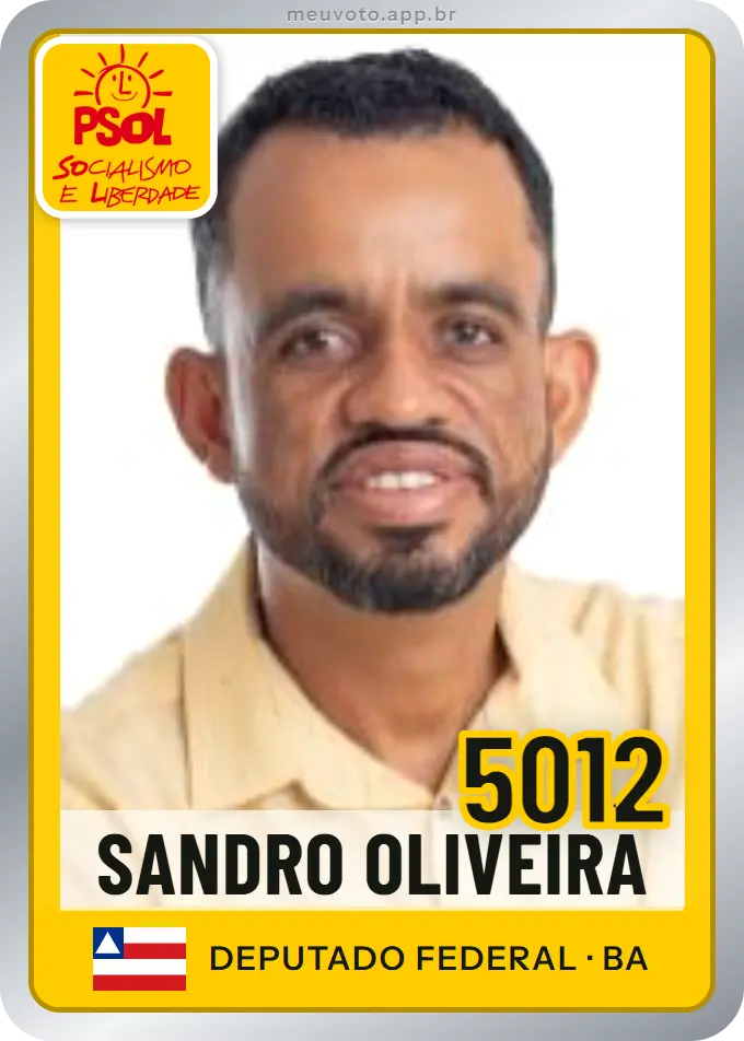 Carta de Sandro Oliveira, número 5012, PSOL