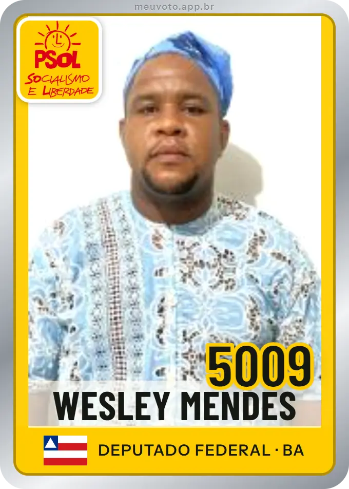 Carta de Wesley Mendes, número 5009, PSOL