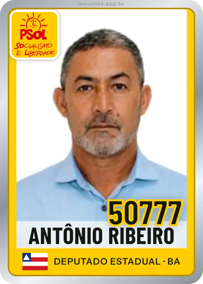 Carta de Antônio Ribeiro, número 50777, PSOL