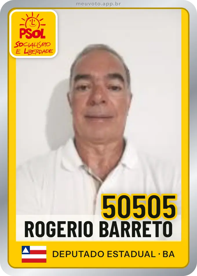 Carta de Rogerio Barreto, número 50505, PSOL