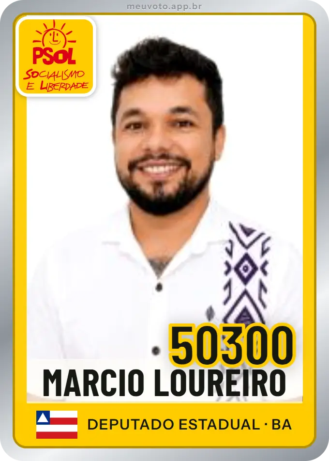 Carta de Marcio Loureiro, número 50300, PSOL