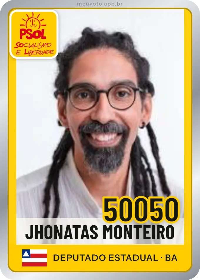Carta de Jhonatas Monteiro, número 50050, PSOL