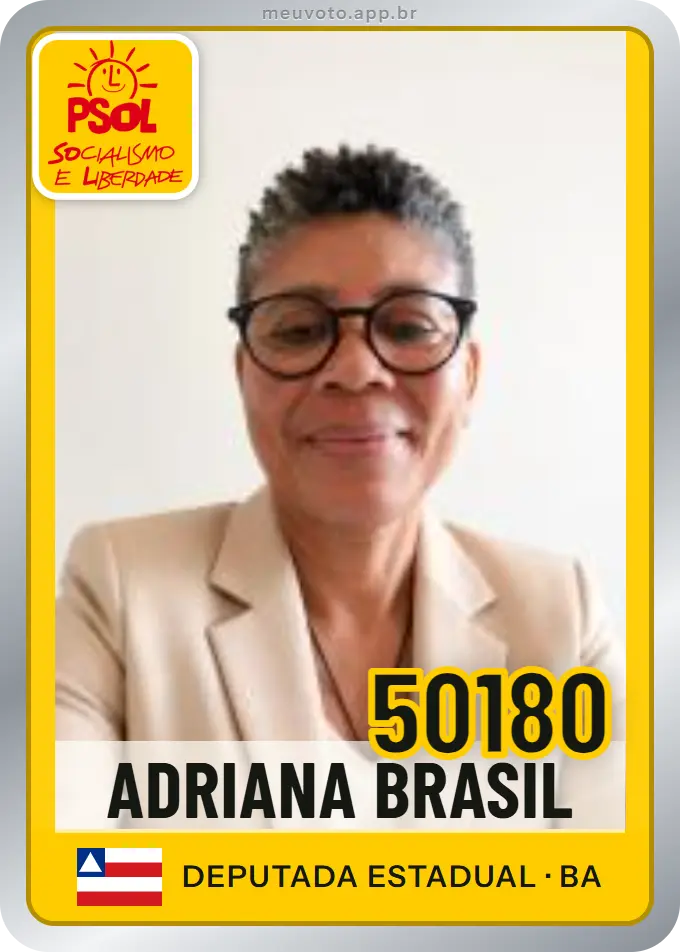 Carta de Adriana Brasil, número 50180, PSOL