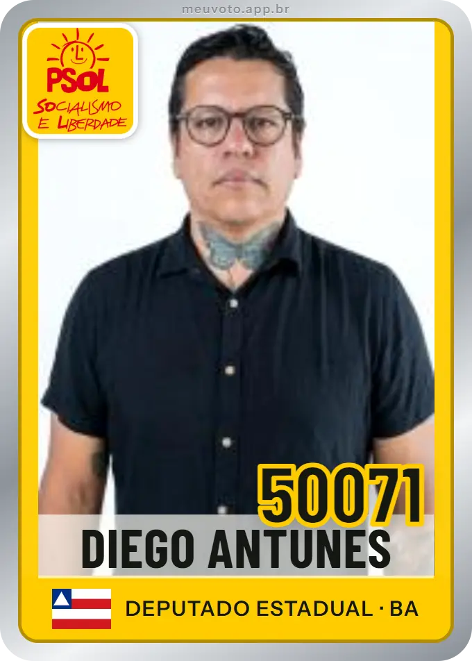 Carta de Diego Antunes, número 50071, PSOL