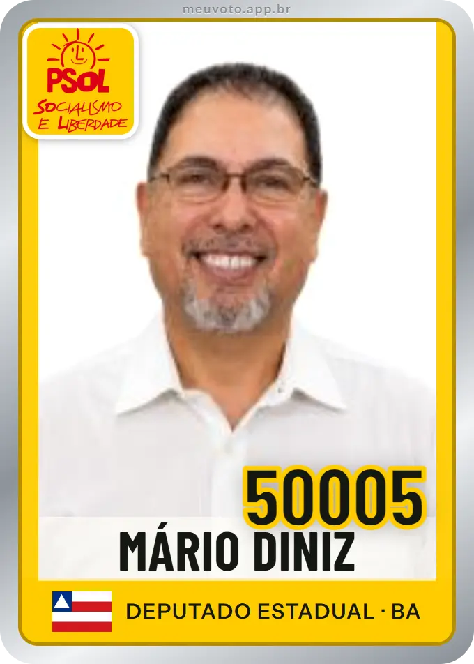 Carta de Mário Diniz, número 50005, PSOL