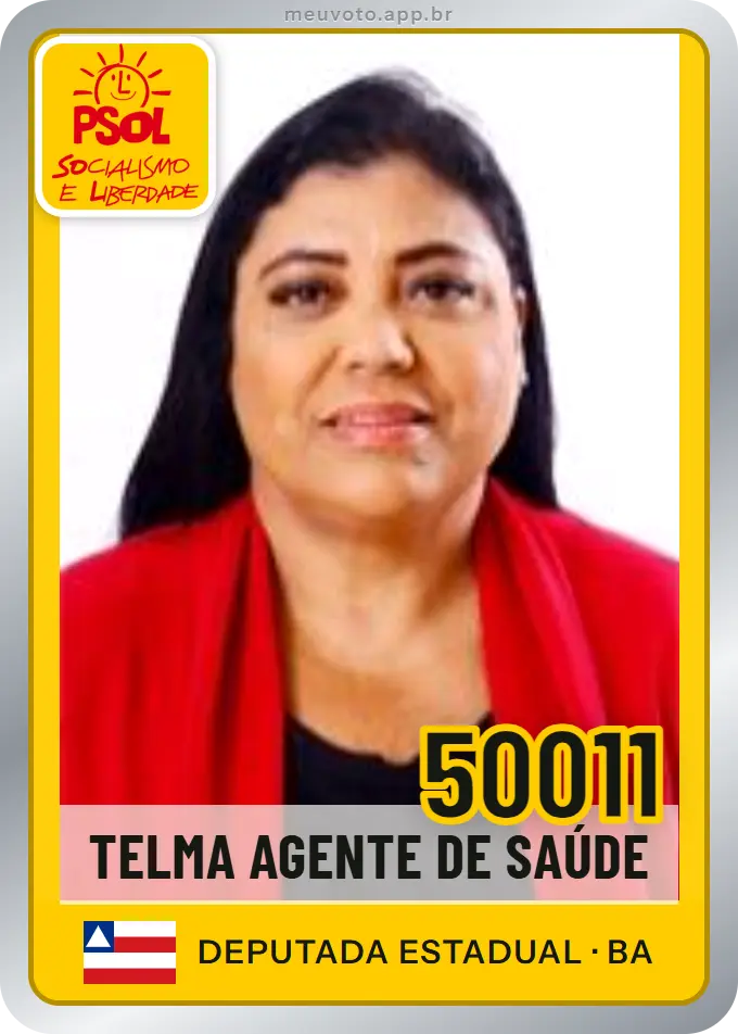 Carta de Telma Agente de Saúde, número 50011, PSOL
