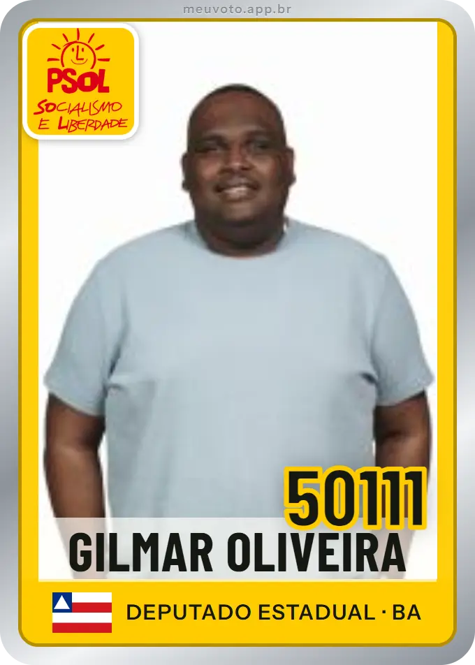 Carta de Gilmar Oliveira, número 50111, PSOL