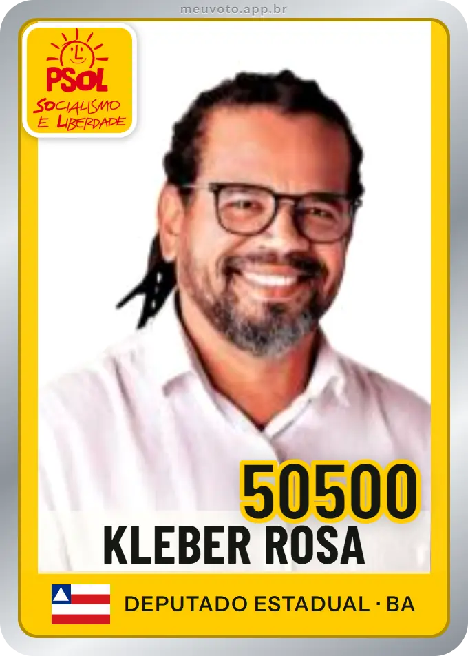 Carta de Kleber  Rosa, número 50500, PSOL