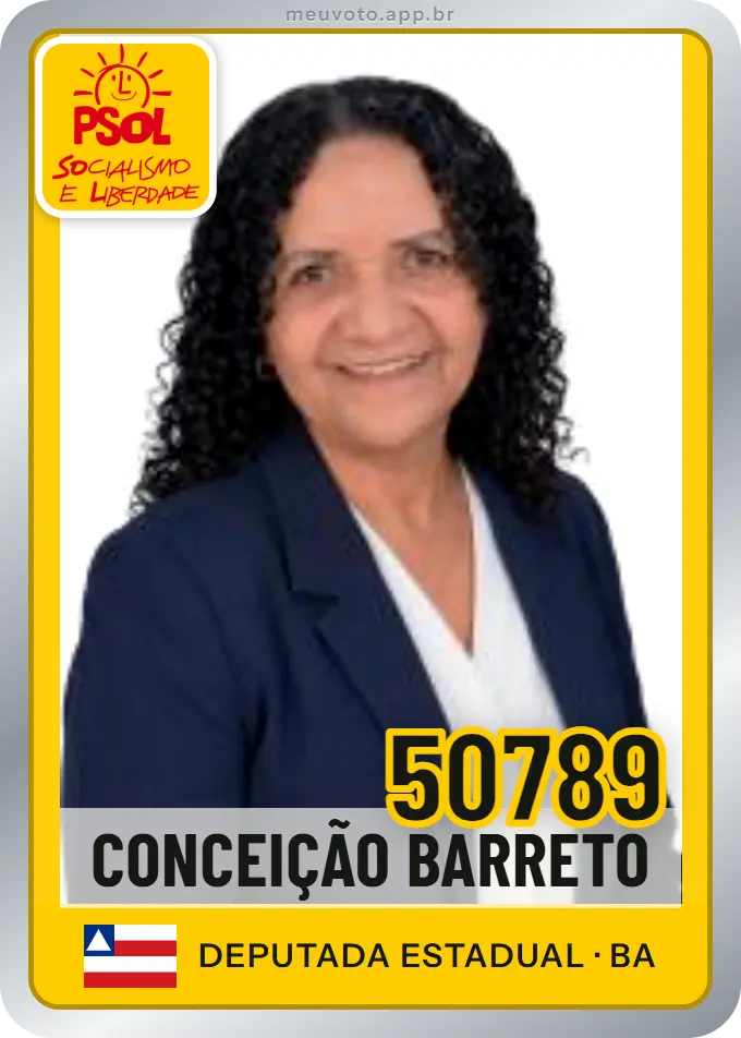 Carta de Conceição Barreto, número 50789, PSOL