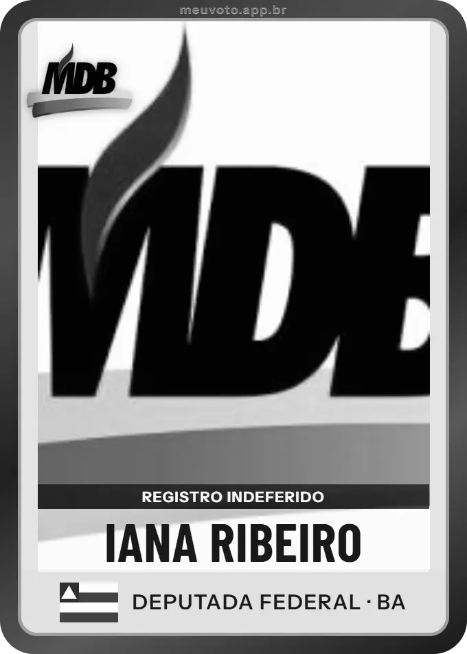 Carta de Iana Ribeiro, MDB. Teve o registro indeferido pelo TSE e não vai à urna.