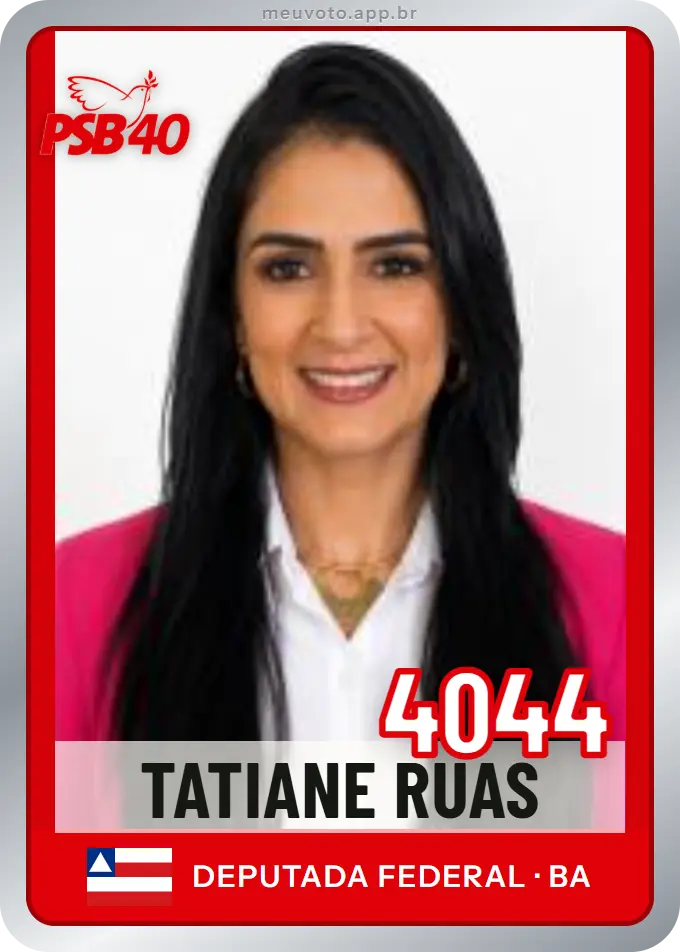 Carta de Tatiane Ruas, número 4044, PSB