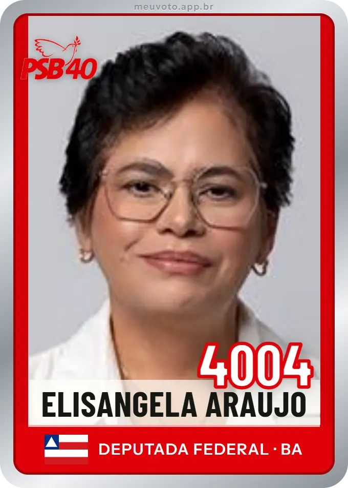 Carta de Elisangela Araujo, número 4004, PSB