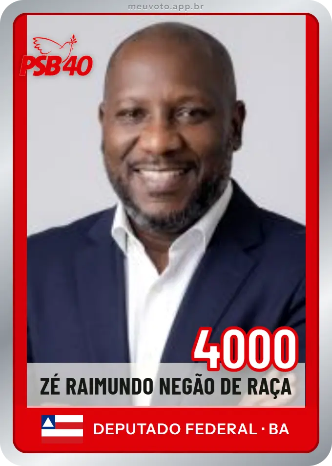 Carta de Zé Raimundo Negão de Raça, número 4000, PSB