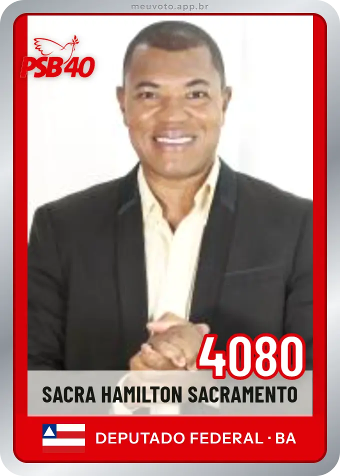 Carta de Sacra Hamilton Sacramento, número 4080, PSB