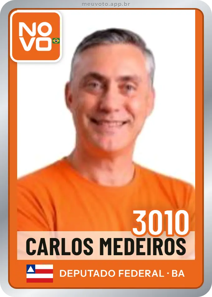 Carta de Carlos Medeiros, número 3010, Novo