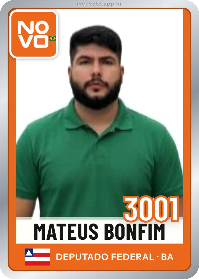 Carta de Mateus Bonfim, número 3001, Novo