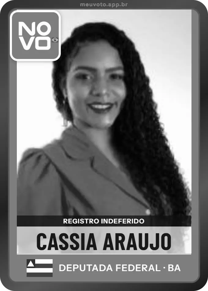Carta de Cassia Araujo, Novo. Teve o registro indeferido pelo TSE e não vai à urna.