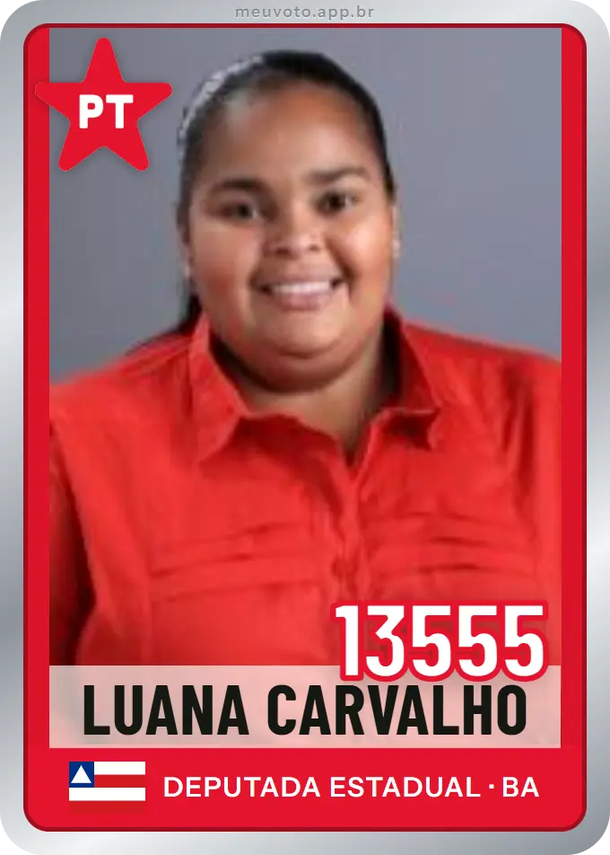 Carta de Luana Carvalho, número 13555, PT