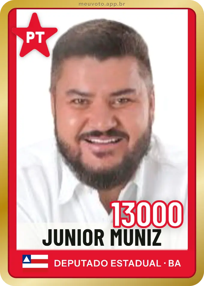 Carta de Junior Muniz, número 13000, PT