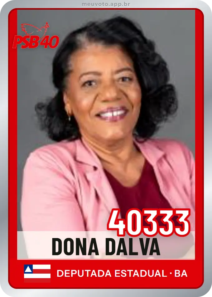 Carta de Dona Dalva, número 40333, PSB