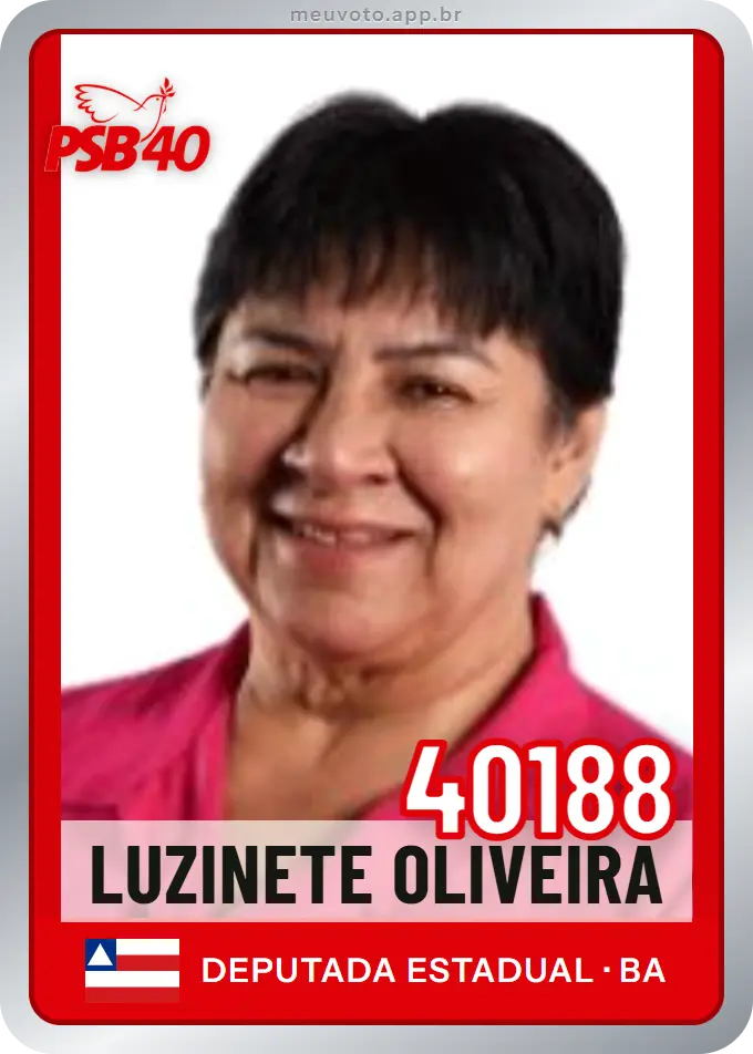 Carta de Luzinete Oliveira, número 40188, PSB