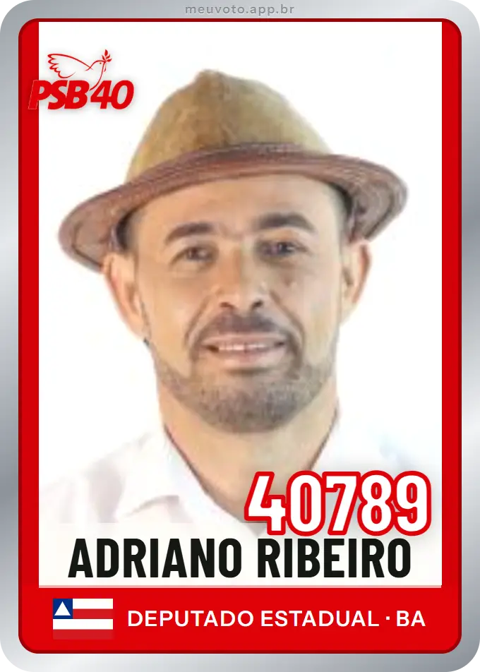 Carta de Adriano Ribeiro, número 40789, PSB